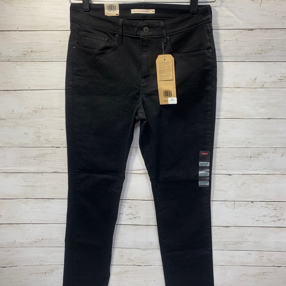New! Levi’s Black Classic Mid-Rise Skinny Jeans 10